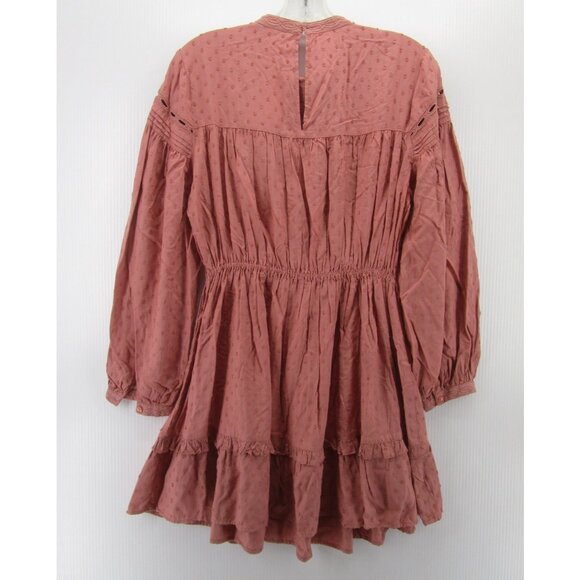 Zara Dress XS Fit Flare Mini Embroidered Eyelet Boho Cottagecore NEW - Picture 6 of 15